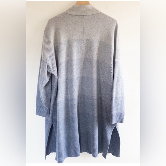 Athleta Spirit Cashmere Ombré Cardigan Sweater Women’s 1X Shades of Blue - Picture 2 of 3